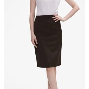ESCADA VTG Pencil Skirt Chocolate Brown 36 0 2 Virgin Wool Luxury Classic NWT